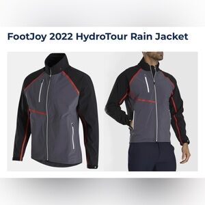 FootJoy Men's HydroTour Rain Jacket - Black, Gray, and Red